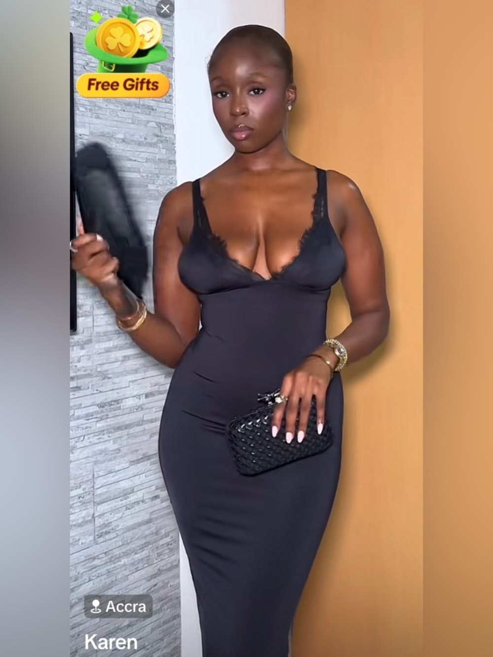 🔥🔥🔥Black Lace-Trim Slip Midi Dress - Picture 7 of 8